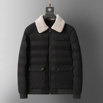 Men's Youth Fur Collar Warm Padded Coat
