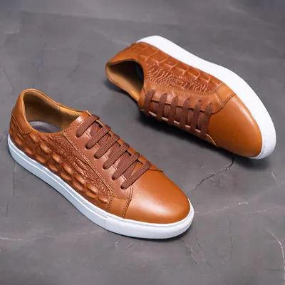 Casual Trend Skate Shoes Pattern Men's Low Trendy Shoes