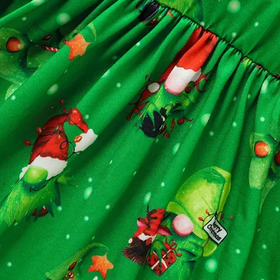 Toddler Kids Baby Girl Christmas Dress Outifts, Long Sleeves Cartoon Prints Party Dress With Heart Print Vest Coat Xmas Clothes Set