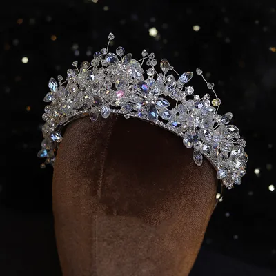 Handmade Transparent Crystal Beaded Super Flash Hair Hoop