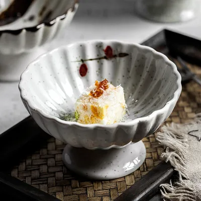 Creative Personality Japanese Retro Ceramic High-footed Bowl