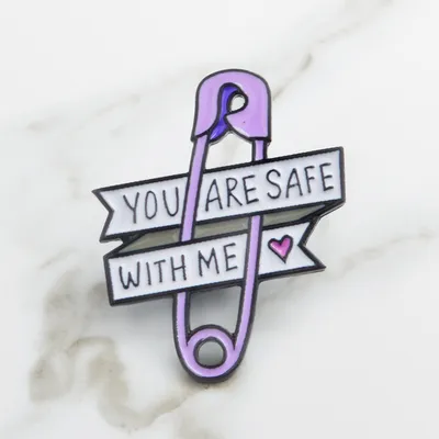 Cartoon Simple Ins Style Letter Pin Brooch Creative Personality Purple English Letter Accessory Pin Badge