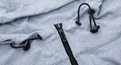 Grey Sport Hoodie Zip Long Sleeve