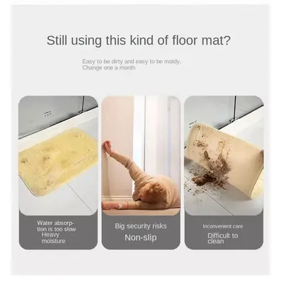 Kitchen Set Absorbent Floor Mat Diatom Mud Wear-resistant Foot Pad Cartoon Non-slip Oil-absorbing Mat Stain-resistant Carpet Anti-Oil, Anti-Slip, Dirty, Easy To Take Care Of Carpet