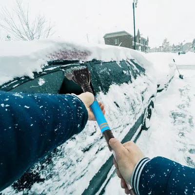 3 Color Options -- 1Pc 3 In 1 Windshield Ice Scraper Extendable Car Snow Removal Tool Telescoping Car Broom Snow Shovel Automobile Frost Removal