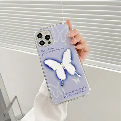 Cartoon Mirror Butterfly Heart Phone Case
