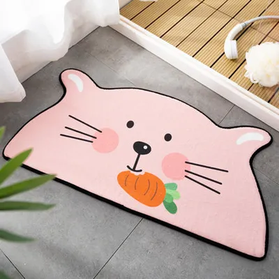 Cartoon Shaped Floor Mat Bedroom Entrance Carpet Semi-circle Floor Mat