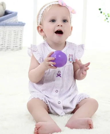 Printed baby short sleeve jumpsuit for summer babies