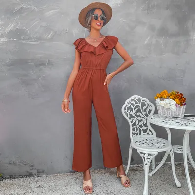 European And American Women's Fashion Slim Waist Jumpsuit