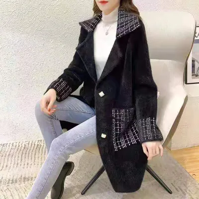 Woolen Coat Thickened Mink Double-sided Fleece Mid-length