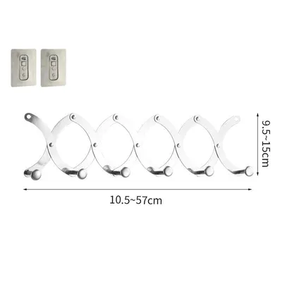 Stainless Steel Door Rear Telescopic Hook Multi-functional Punch-free
