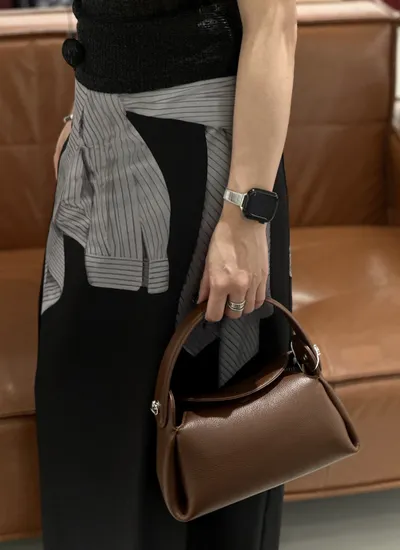 Genuine Leather Women's Bag, Top Layer Cowhide Handbag, Ear-hanging Series, Hand-carry Bag, Single Shoulder And Crossbody Eaves Bag