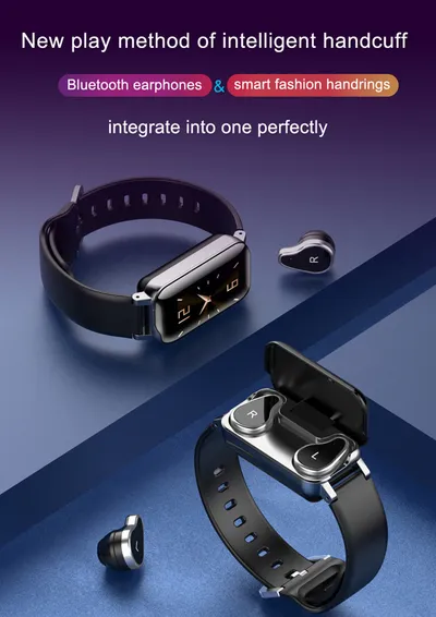 Smart Binaural Bracelet Wireless Bluetooth Headset 2-in-1