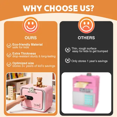 Pink Combination Lock Piggy Bank  Children's Money Bank Gift Fostering Saving Habits
