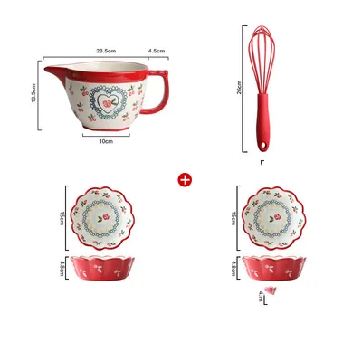 Sharp-mouthed Ceramic Handle Home Baking Sauce And Egg Bowl