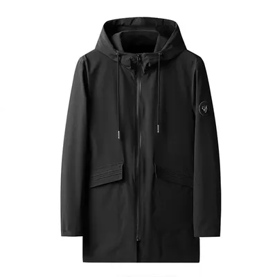 Fleece Jacket Men's Loose Windbreaker Mid-length Coat