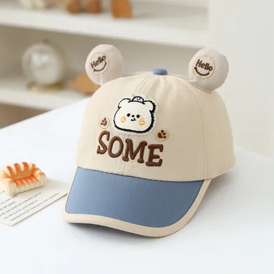 Summer New Cute Little Bear Embroidered Lettered Baby Baseball Cap - A Cartoonish, Fresh And Cool Sun Hat For Kids