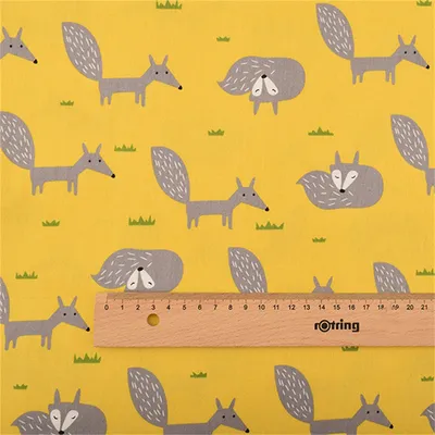 Nordic Small Fox Twill Cotton Fabric