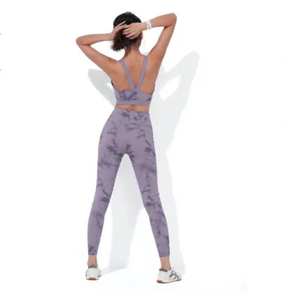 Women's European And American Tie-Dye Printed Yoga Clothing Set
