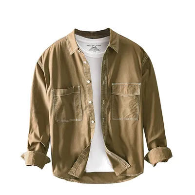 Casual Long-sleeved Fashion All-match Men's Shirt Jacket