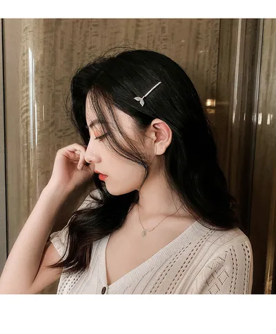 Ladies hairpin mermaid diamond hair clip word clip