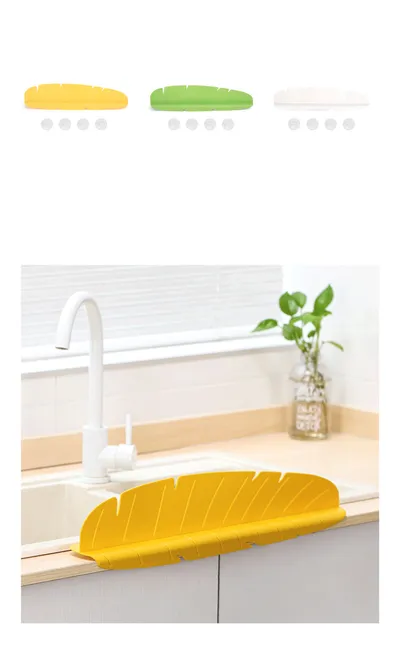 Silicone Kitchen Sink Splash Guard With Suction Cup Waterproof And Oil-Proof  Anti-Splash Baffle Soft Sink Shield For Dishwash