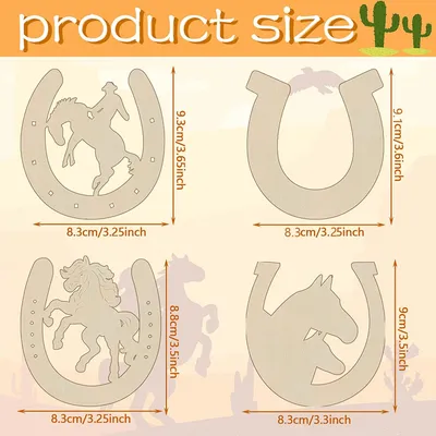 Wooden Unfinished Horseshoe Craft Party Decor