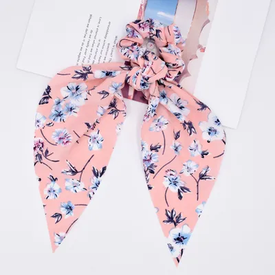 Small floral ponytail long streamer hair band