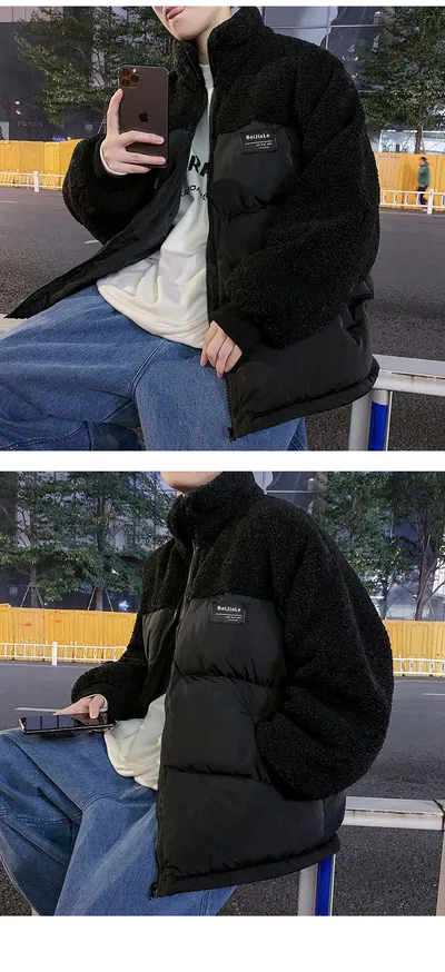 Lamb Wool Jacket Korean Fashion INS Hong Kong Wind Loose
