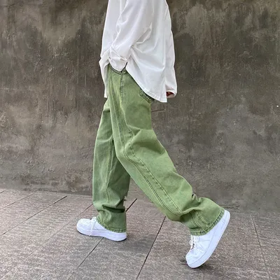 Men's Wide Leg Retro Fashionable Pendant Jeans