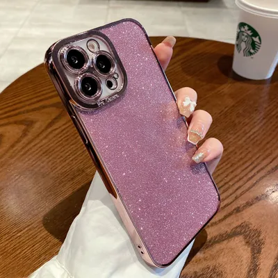 Glitter Plating Straight Edge Phone Case