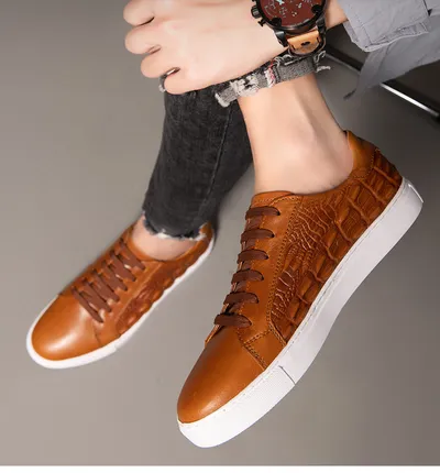 Casual Trend Skate Shoes Pattern Men's Low Trendy Shoes