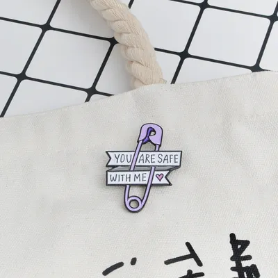 Cartoon Simple Ins Style Letter Pin Brooch Creative Personality Purple English Letter Accessory Pin Badge