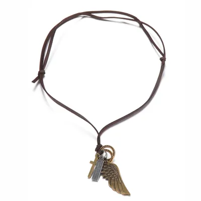 Vintage Wings Leather Cord Necklace Sweater Clavicle Chain