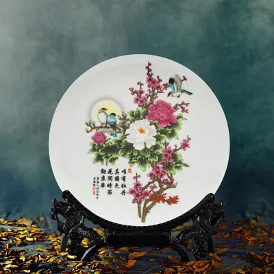 Ceramic Decoration Hanging Plate Office Home Living Room Craft Ornaments