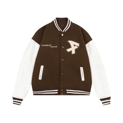 American Retro Alphabet Embroidered Baseball Uniform Coat