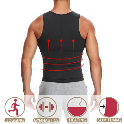 Hot Pull Chain Man Sports Vest Neoprene Corsets Speed Sweat