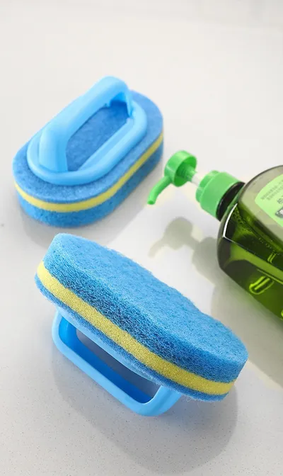Kitchen Handle-style Pot Brush, Multi-functional Bathroom Tile Cleaning Brush, Double-layer Thickened Bathtub Brush, Sponge For Removing Stains.