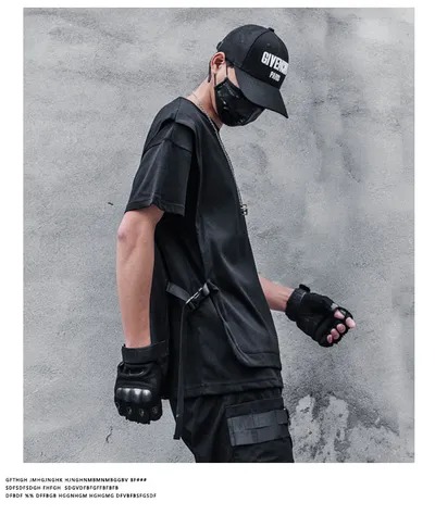 Summer Men's Short-sleeved T-shirt With Round Neck Streamers