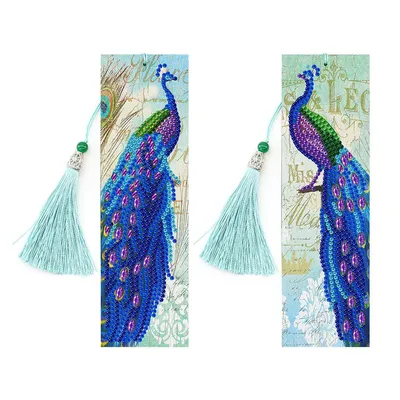 5D Diamond Painting Creative Bookmarks Peacocks