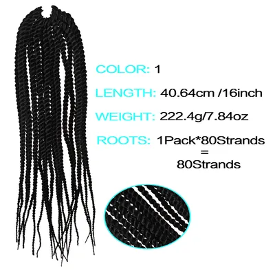 4X EZ SENEGALESE BRAID Long Crochet Braid Synthetic Hairstyle Black Burgundy Brown Ladies Box Braid
