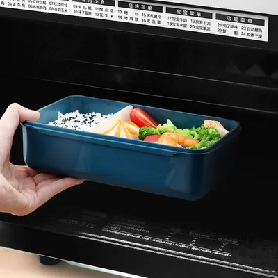 Grid Lunch Box Children's Lunch Box Set Ins Student Office Worker Insulated Lunch Box Plastic Sealed Fresh-Keeping Box