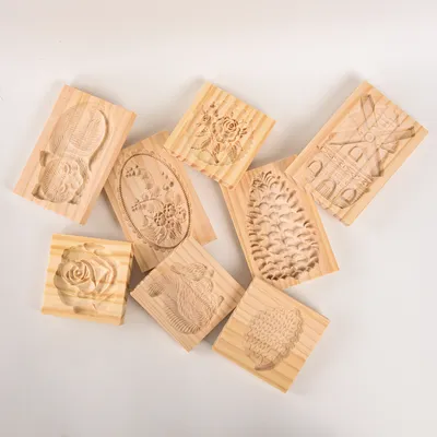 Wooden Gingerbread Cookie Mold Pine Nuts Rose Flower Cookie Mold Wooden Rose Flower Christmas Kitchen Tools