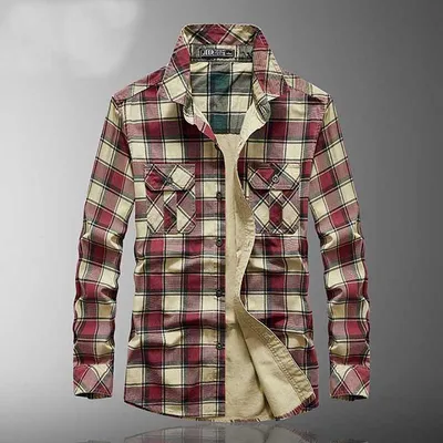 Men's long sleeve plaid shirt