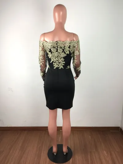 Water-soluble Lace Tube Top Long Sleeve Dress