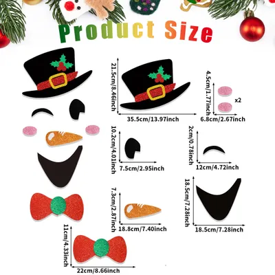 2 Packs Christmas Door Stickers Santa Claus Snowman Cartoon Felt Wall Stickers Xmas Home Refrigerator Garage Door Wall Window Decoration For Christmas New Year Party Supplies