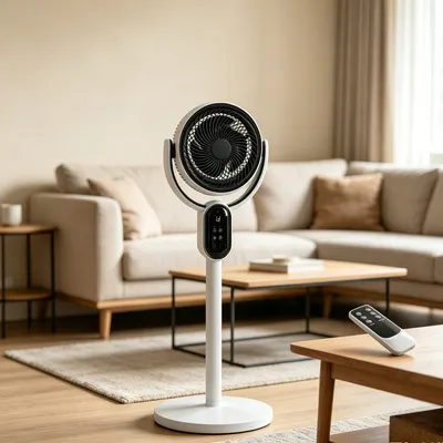 مروحة تهوية، 110 فولت 40 واط، مروحة مكتبية 2 في 1 مع جهاز تحكم عن بعد، شاشة LED، 3 سرعات ومؤقت 12 ساعة، تذبذب أفقي تلقائي، تعديل يدوي رأسي