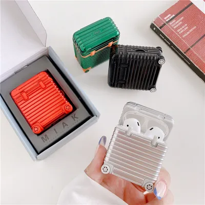 Compatible with Apple, Electroplating luggage case earphone shell