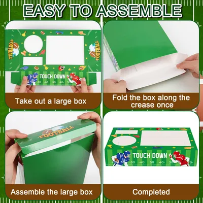 36Pcs Football Serving Trays And Platters Candy Popcorn French Fries Snack Trays Football Movie Boxes For Snacks Tray Football Party Supplies