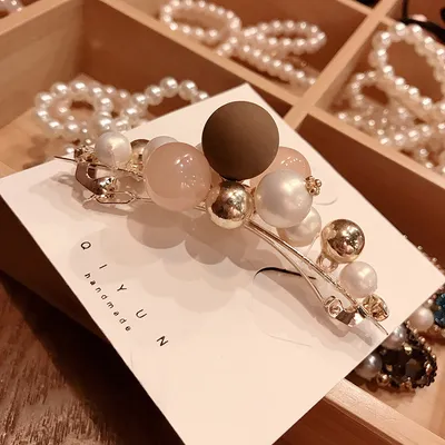 Net Red Hair Accessories Sweet Pearl Spring Clip
